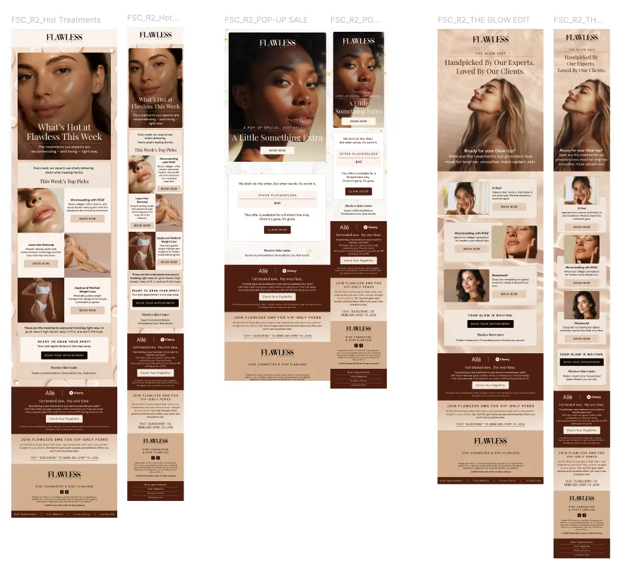 Campaign designs for Flawless Skin Center
