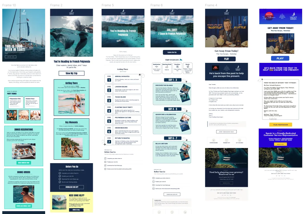 Campaign emails designed for The Yacht Week